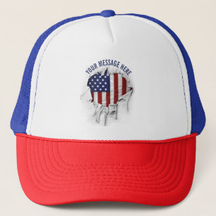Shredded, Ripped and Torn American Flag Trucker Ha Hat