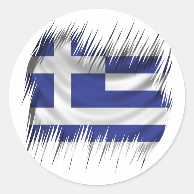 Shredders Greek Flag Classic Round Sticker (Front)