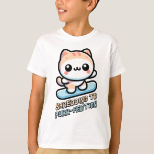 Shredding To Purrfection! Cute Snowboarding Cat T-Shirt