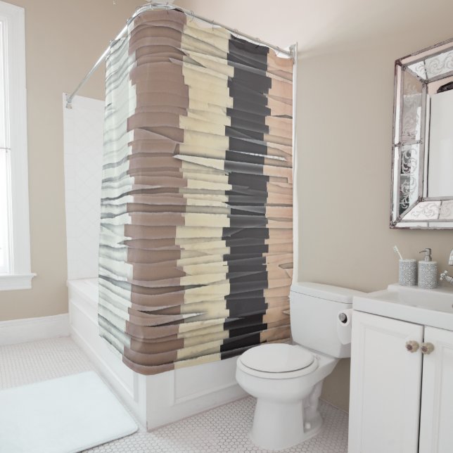 Shreds of Colours 3 Shower Curtain (In Situ)