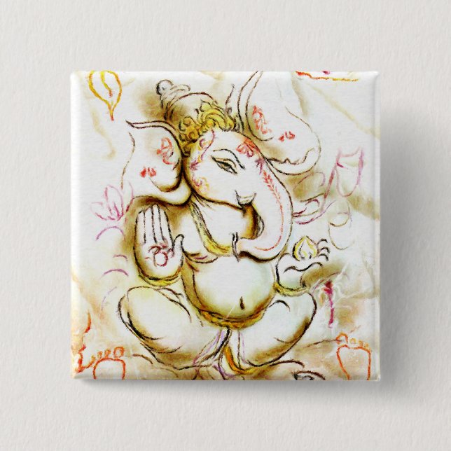 Shree Ganesh 15 Cm Square Badge (Front)