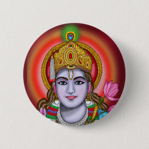 Shree Krishna Tote Bag 6 Cm Round Badge