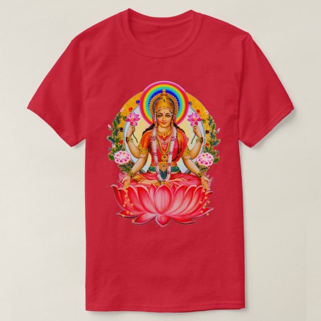 Shree Lakshmi Goddess of Wealth and Abundance T-Shirt (Design Front)