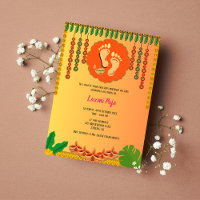 Shree Laxmi Puja Floral Invitation