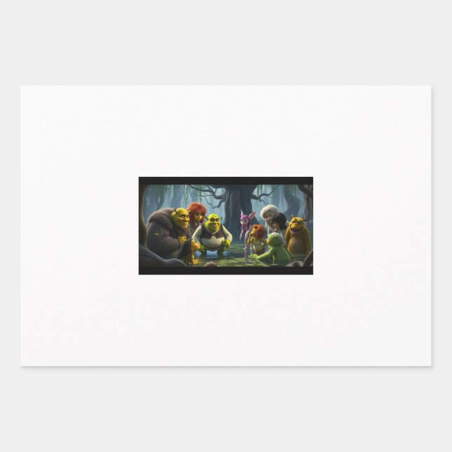 Shrek 5 Gift Wrapping Paper – Funny : Pack of 3 (Front)