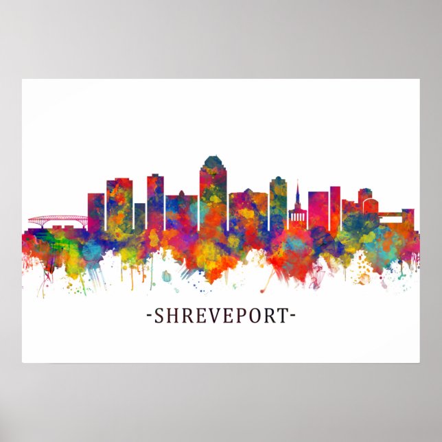 Shreveport Louisiana Skyline Poster (Front)