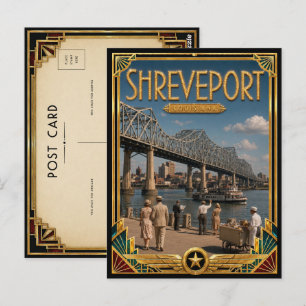 Shreveport Louisiana Vintage Art Deco Golden Age Postcard