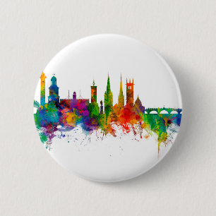 Shrewsbury England Skyline 6 Cm Round Badge