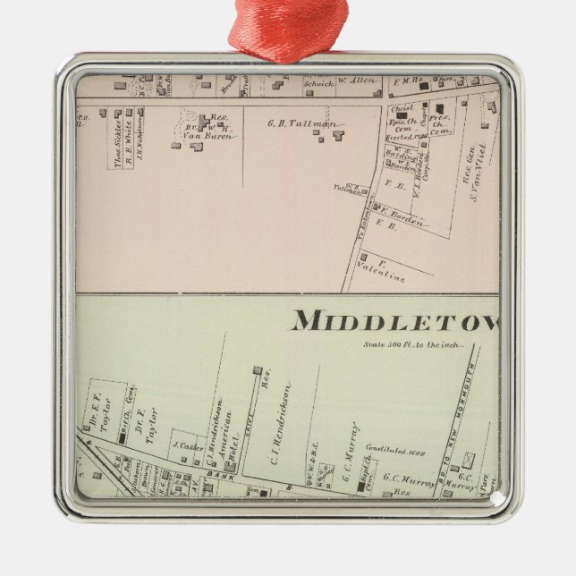 Shrewsbury Middletown, New Jersey Metal Tree Decoration (Front)