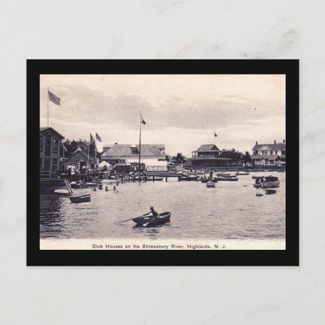 Shrewsbury River Club House, Highlands, NJ Vintage Postcard (Front)