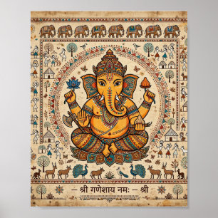 Shri Ganeshaya Namah Warli Art Poster Lord Ganes