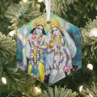 Shri Hari Vishnu  Glass Tree Decoration