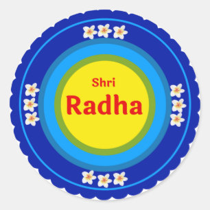Shri Radha as in Vrindavan English Classic Round Sticker