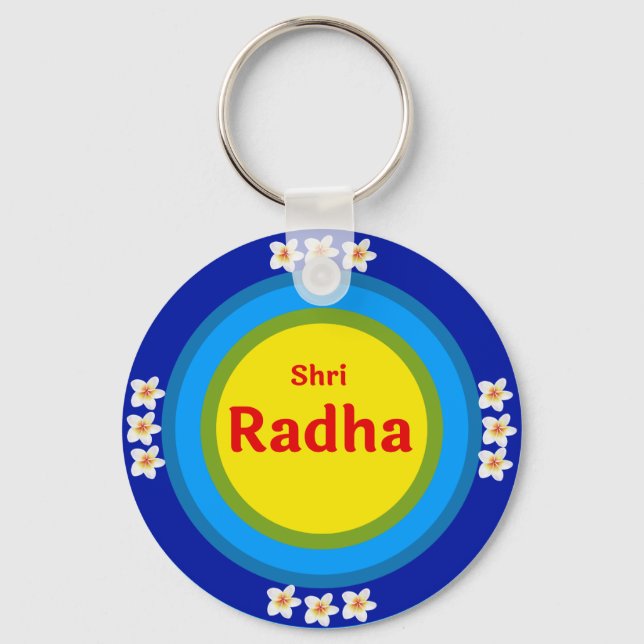 Shri Radha as in Vrindavan English Key Ring (Front)