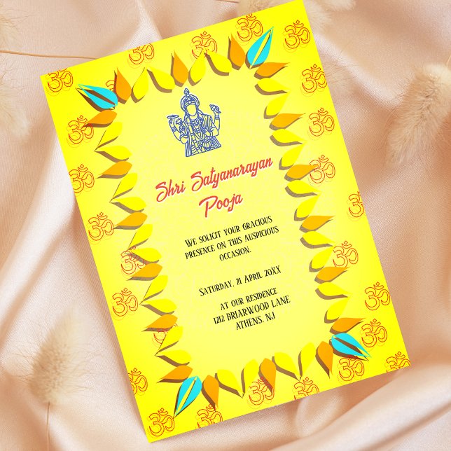 Shri Satyanarayan Pooja Indian Invitation (Creator Uploaded)