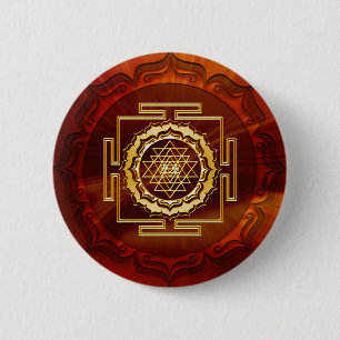 Shri Yantra - Cosmic Conductor of Energy 6 Cm Round Badge