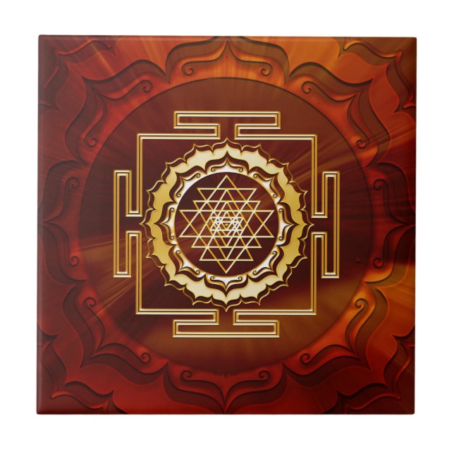 Shri Yantra - Cosmic Conductor of Energy Tile (Front)