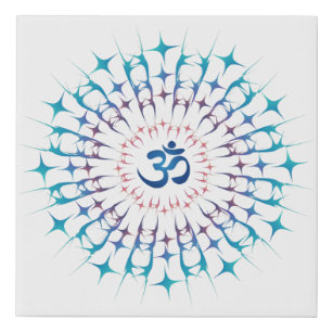Shri Yantra or Sri Chakra - Glowing Energy Faux Canvas Print