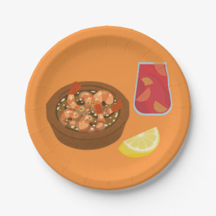 Shrimp and Sangria Paper Plate