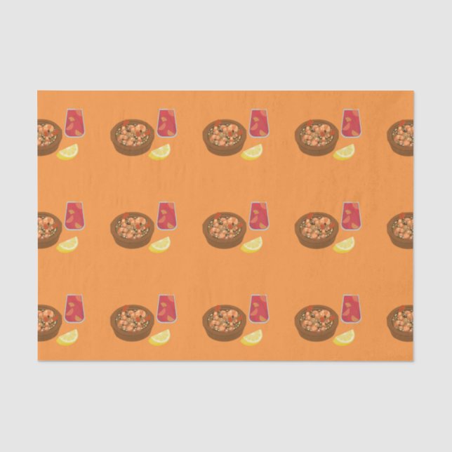  Shrimp and Sangria Tissue Paper (Front)
