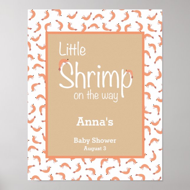 Shrimp baby shower welcome poster (Front)