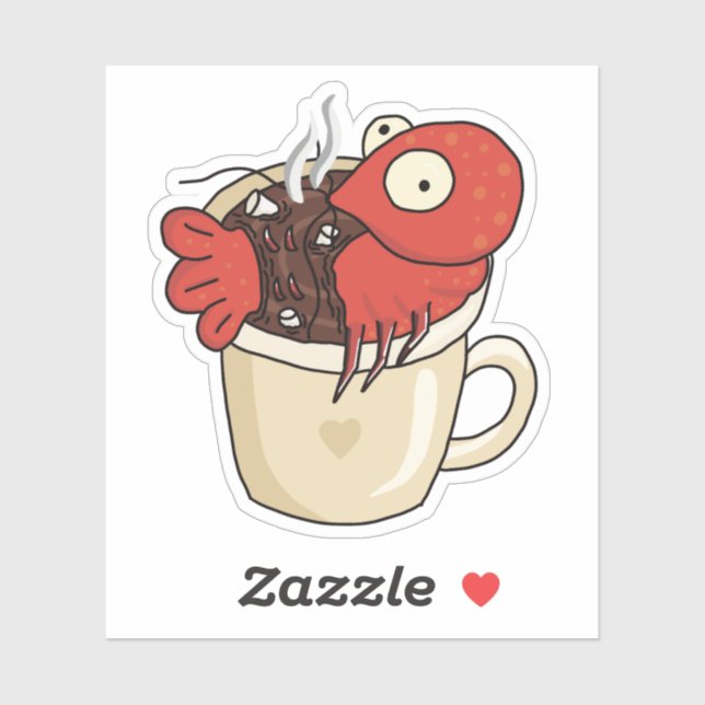 Shrimp Bathing in Mug of Hot Chocolate Sticker (Sheet)