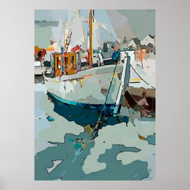 Shrimp Boat, abstract Poster (Front)