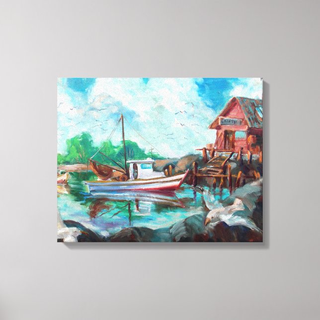 Shrimp Boat Canvas Print (Front)