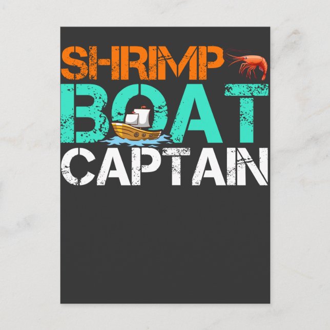 Shrimp Boat Captain Funny Boating Seafood Gift Postcard (Front)