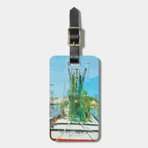 Shrimp Boat Docked Abstract Impressionism Luggage Tag