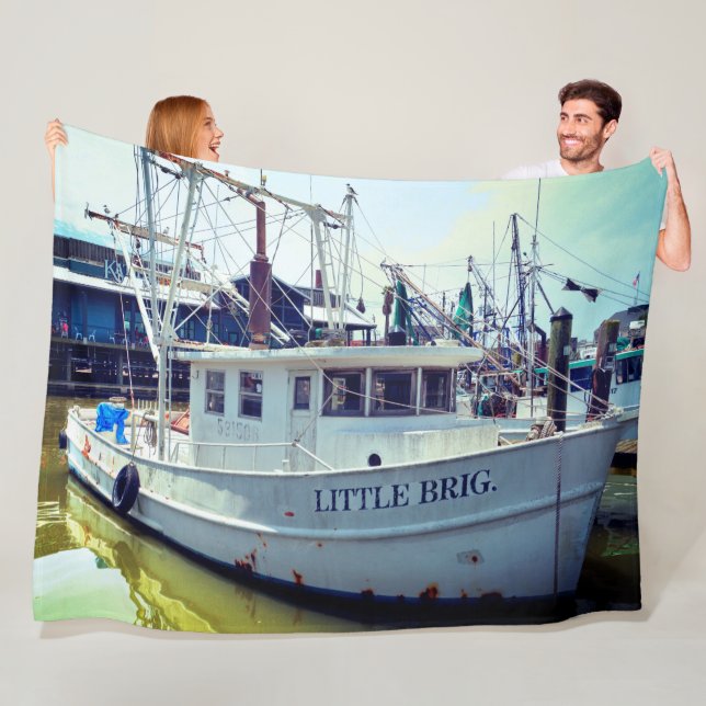 Shrimp Boat Fleece Blanket (In Situ)