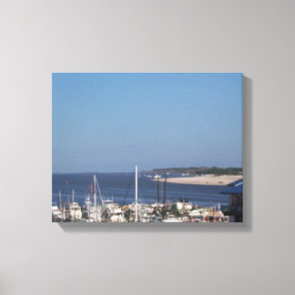 Shrimp Boat Fleet in Port " 14" X 11" Canvas Print