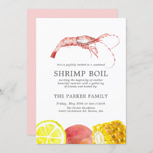 Shrimp Boil   Seafood  Themed Party Invitation