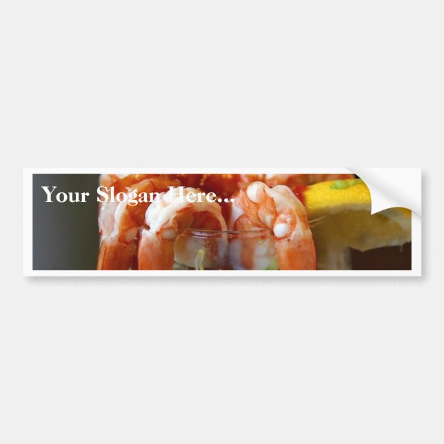 Shrimp Cocktail Lemons Lettuce Seafood Bumper Sticker (Front)
