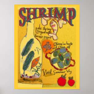 Shrimp Cooking Abstract Poster