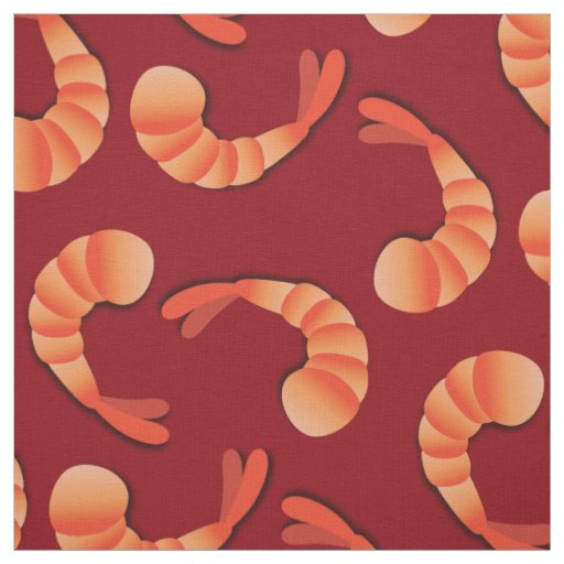 Shrimp Cute Seafood Fabric Zazzle