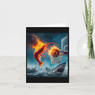 Shrimp Dunking On Shark Funny Fishing Meme  Card