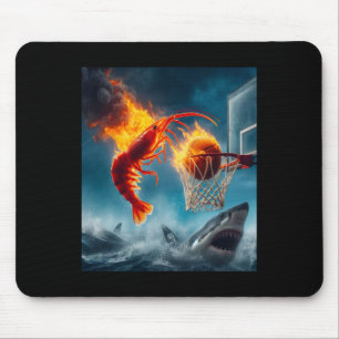 Shrimp Dunking On Shark Funny Fishing Meme  Mouse Mat