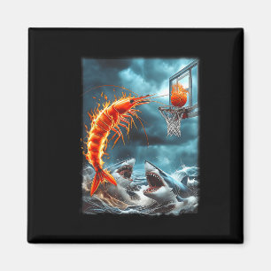 Shrimp Dunking On Sharks Funny Ocean Sketll Meme S Magnet
