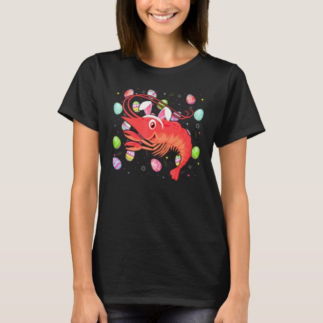 Shrimp Fish   Easter Egg Funny Shrimp Easter Sunda T-Shirt (Front)