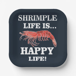 Shrimp Fish Seafood Shrimp Party Paper Plate