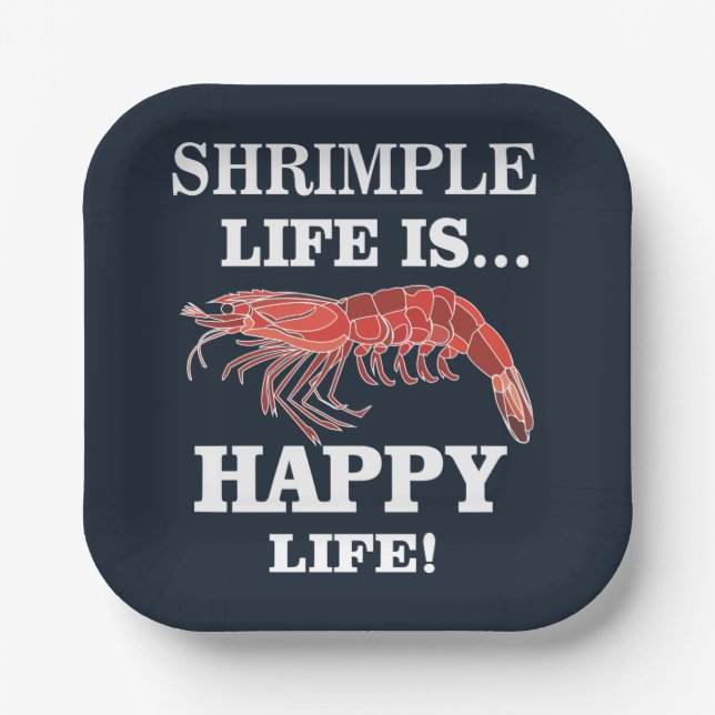 Shrimp Fish Seafood Shrimp Party Paper Plate (Front)