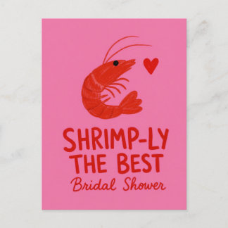 Shrimp Funny Pink  Pun Bachelorette Party Postcard