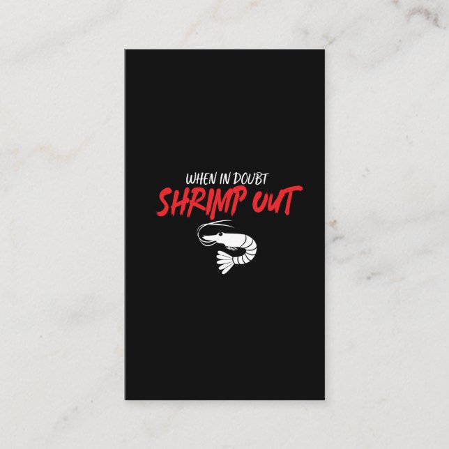 Shrimp Gift Jiu Jitsu When In Doubt Shrimp Out Business Card (Front)