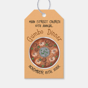 Shrimp Gumbo Stew Louisiana Soup Supper Dinner Gift Tags
