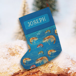Shrimp in Water Personalised Christmas Stocking