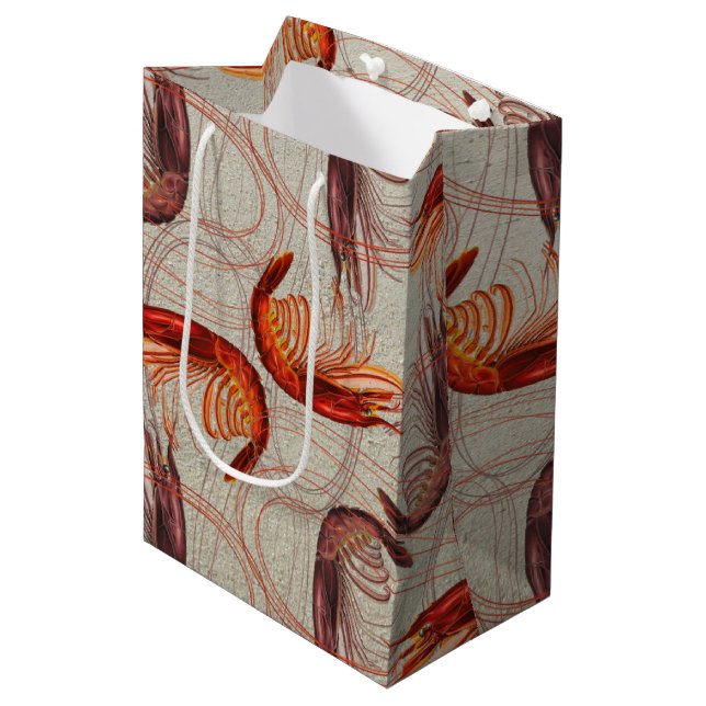 Shrimp Long Antennae Big Pattern Medium Gift Bag (Front Angled)