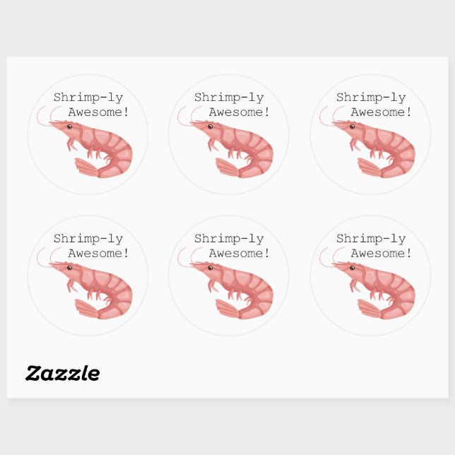 Shrimp-ly Awesome Stickers (Sheet)