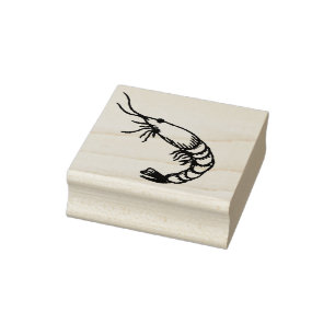 Shrimp, nautical, sea, ocean, marine rubber stamp