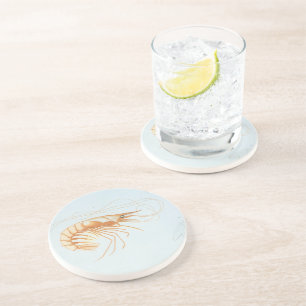 Shrimp or Prawn, Vintage Marine Life Ocean Animals Coaster